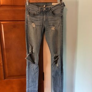 rag&bone Lightwash Distressed Skinny